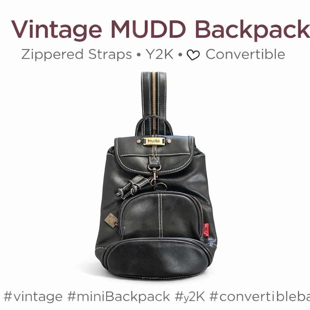 Vintage MUDD Espresso Backpack with Zippered Straps
